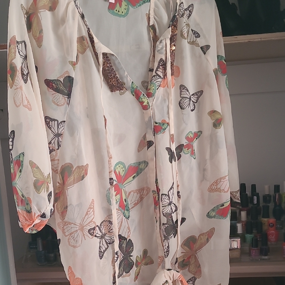 Matthew Williamson Cream Graphic Blouse